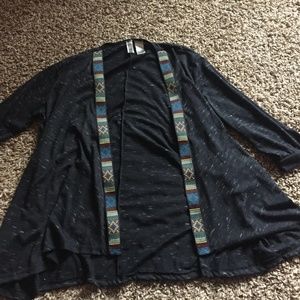 BKE Black Cardigan with Aztec Detail